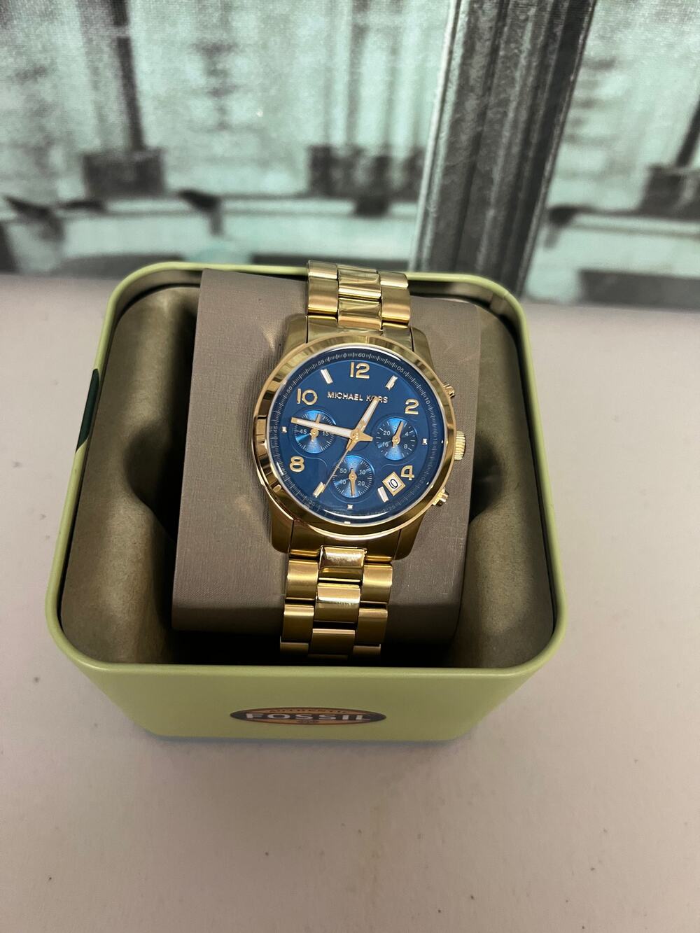 Michael Kors MK7353 Runway Gold Tone Chronograph Stainless Steel Women's Watch